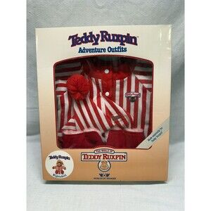 Teddy Ruxpin Adventure Outfit red white Nightshirt World of Wonder VIntage 1985